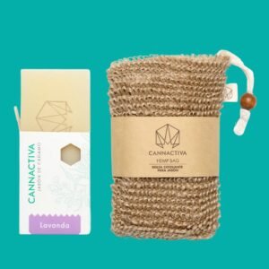 Kit Bolsa e Sabonete de CBD – Esfoliação Natural